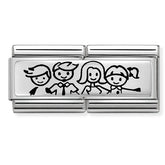 Nomination Composable Classic Double Link 330710/36 Family with Son & Daughter in 925 Silver